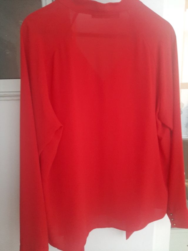 Blusa Zara Basic roja - Talla L