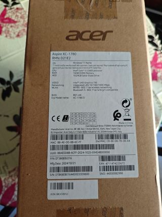 Acer Aspire XC-1780: i5-13400, 16GB, 1TB SSD