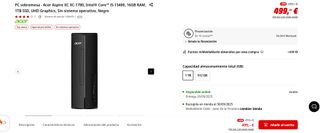 Acer Aspire XC-1780: i5-13400, 16GB, 1TB SSD