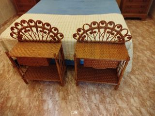 Mesitas mimbre vintage - 2 uds