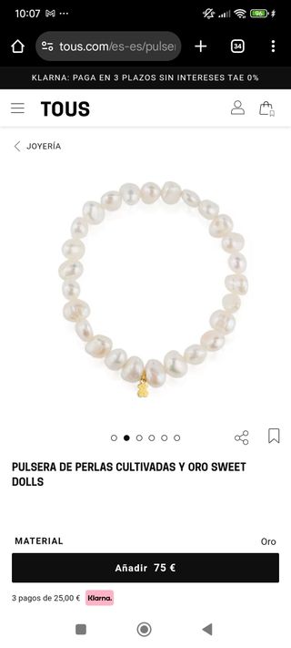 Pulsera Tous perlas cultivads