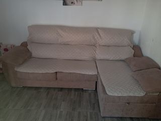Sofá chaiselongue marrón beige L 140cm
