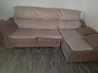 Sofá chaiselongue marrón beige L 140cm
