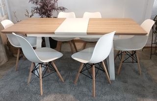 MESA NORDICA EXTENSIBLE Y (6) SILLAS TOWER. OFERTA