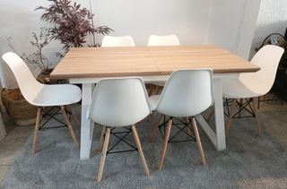 MESA NORDICA EXTENSIBLE Y (6) SILLAS TOWER. OFERTA