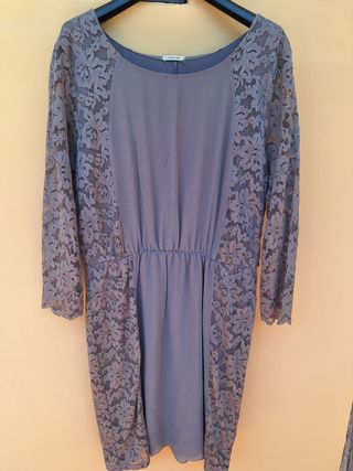 Vestito grigio in pizzo