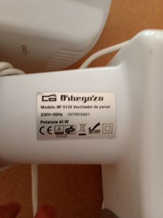 Ventilador pared Cecotec blanco