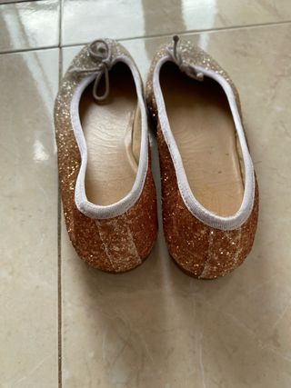 Bailarinas bicolor beige - cobre