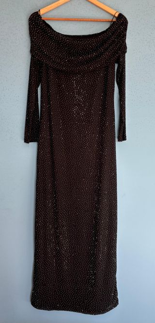 Vestido negro nochevieja con brillantes 