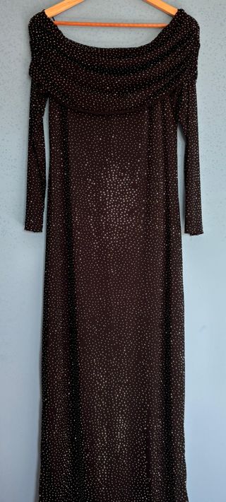 Vestido negro nochevieja con brillantes 