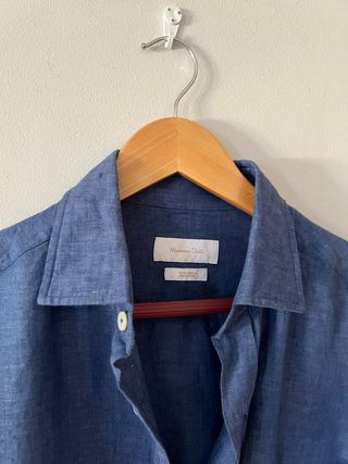 Camisa Massimo Dutti azul T. S