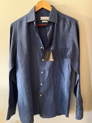 Camisa Massimo Dutti azul T. S