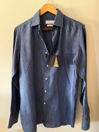 Camisa Massimo Dutti azul T. S