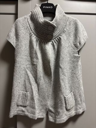  Cardigan Pinko grigio in lana