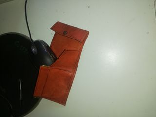 Cartera cuero marrón-naranja