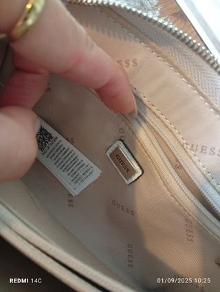 Bolso Guess beige y blanco