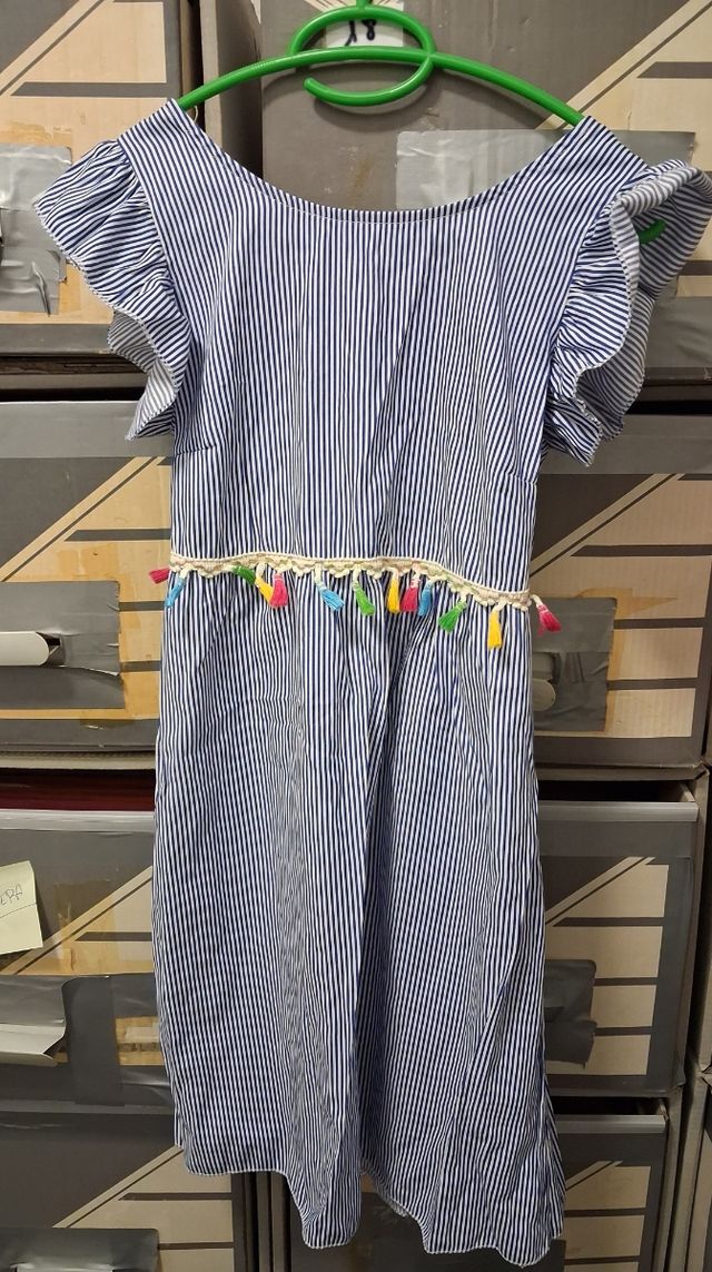 Vestido rayas azul y blanco con detalles