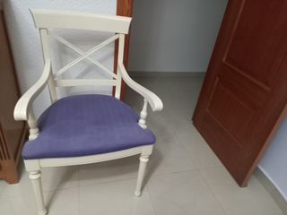 Sillón clásico blanco - madera maciza