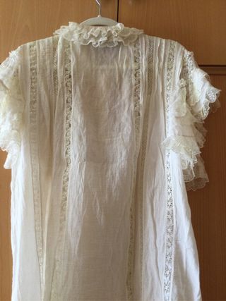 Blusa Gant blanca encaje talla M
