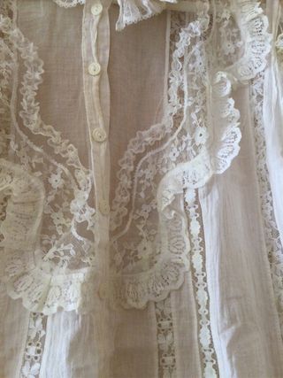Blusa Gant blanca encaje talla M