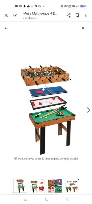 Mesa Multijuegos 4 en 1 - Futbolín, Ping Pong, Air