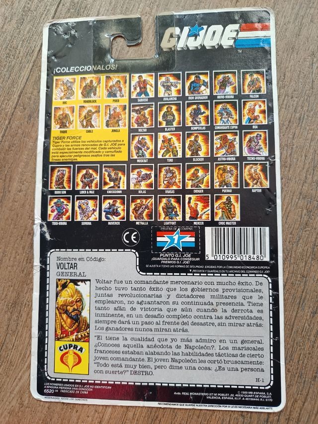 Cartón GI Joe Voltar
