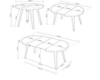 TAPA Mesa redonda extensible madera maciza