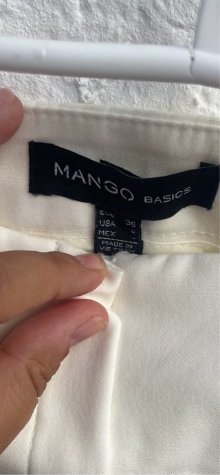 Pantalón Mango Basics blanco talla S 