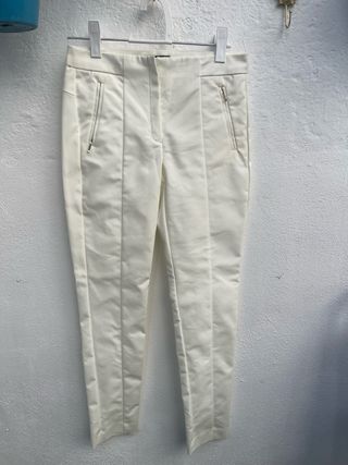 Pantalón Mango Basics blanco talla S 
