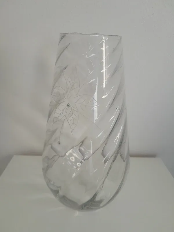 Vaso decorativo in vetro trasparente porta fiori 