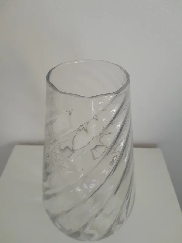 Vaso decorativo in vetro trasparente porta fiori 