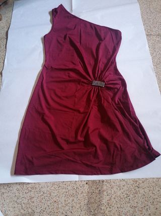 Vestito monospalla bordeaux Tg L