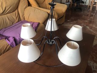 Lámpara techo 5 luces salón.