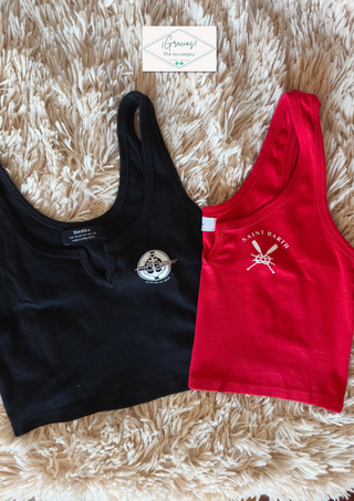 Pack de 2 tops tirantes negro y rojo