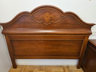 Cabecera cama + 2 mesitas noche madera