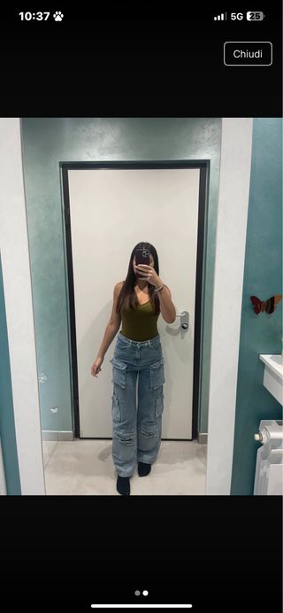 Jeans cargo blu