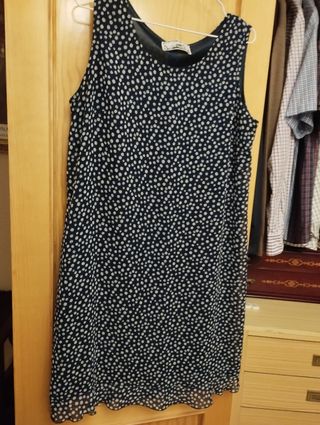 Vestido lunares azul marino
