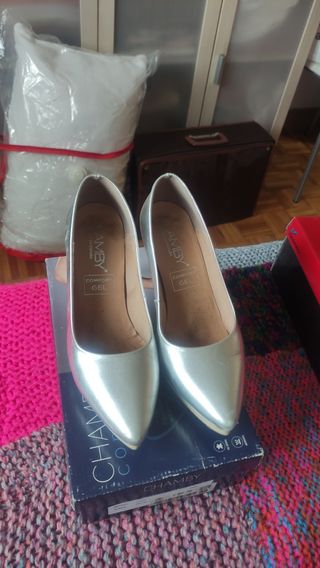 Zapatos Chamby Plata - Tacón - Boda