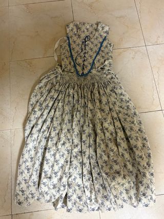Traje fallera niña beige y azul