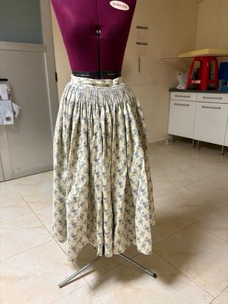 Traje fallera niña beige y azul