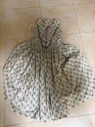 Traje fallera niña beige y azul