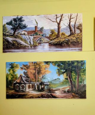 3 Óleos paisajes antiguos