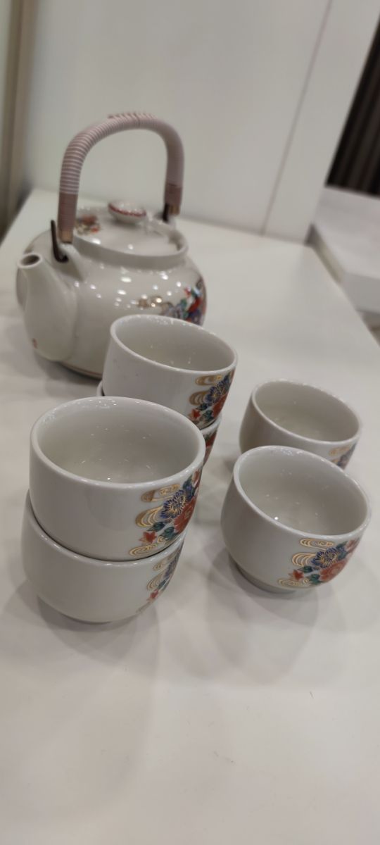 Tetera y tazas porcelana - juego té