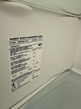Nevera Bosch 185x60 - Garantía