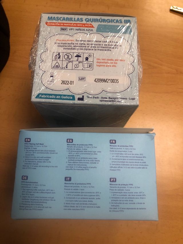 Mascarillas niños FFP2 y quirúrgicas