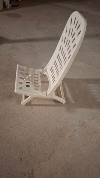 Silla playa plegable blanca