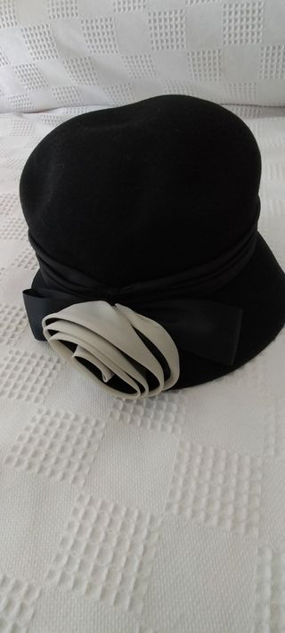 Sombrero mujer negro c/ adorno