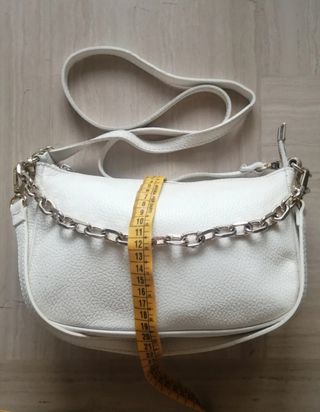 Borsa a spalla bianca e argento