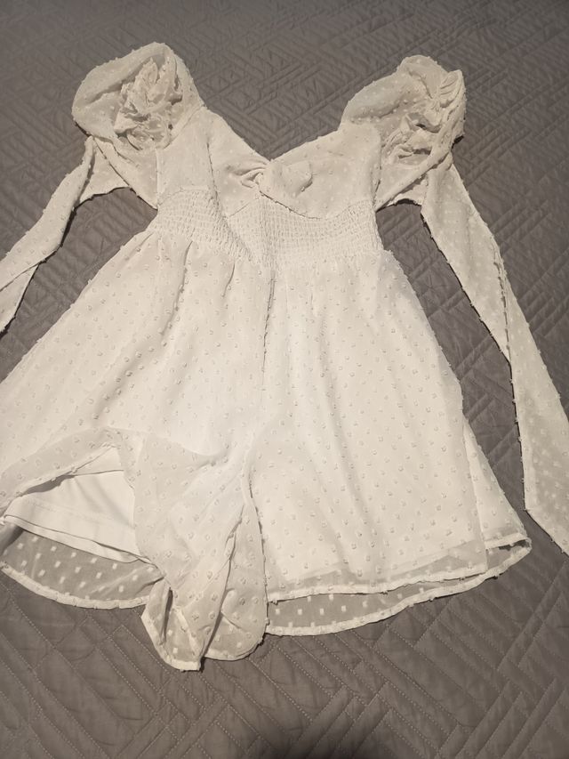 Tutina estiva bianca - maniche a palloncino