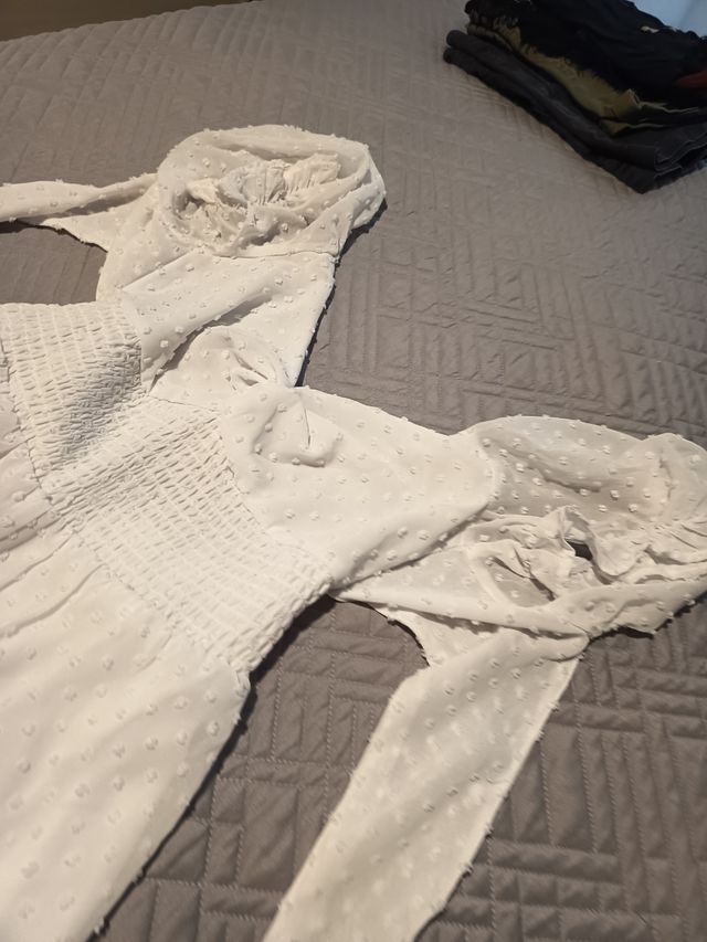 Tutina estiva bianca - maniche a palloncino